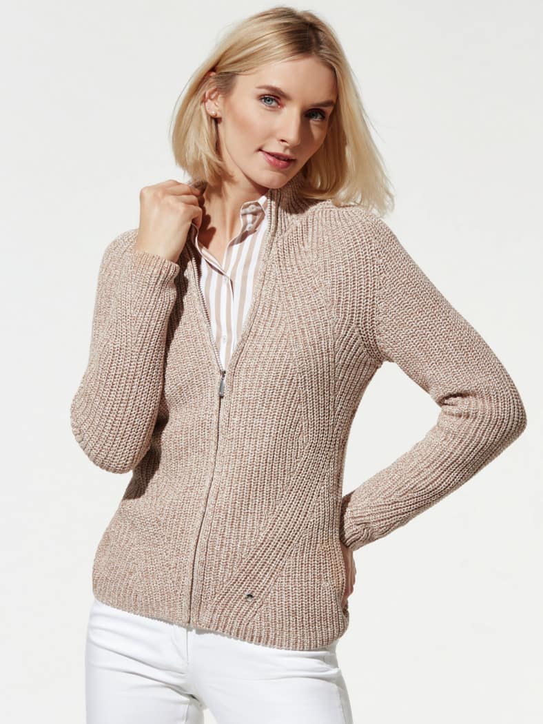 Patentstrickjacke Nahtlos Safaribeige