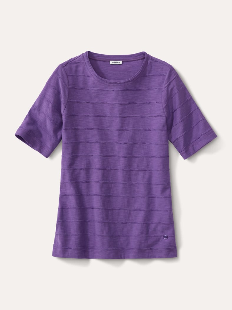 Baumwollshirt Streifenstruktur Veilchen