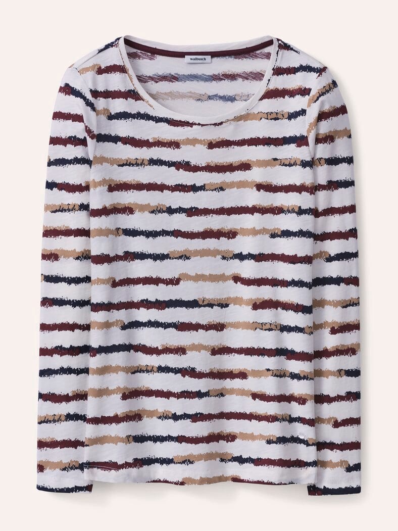 Baumwollshirt Abstract Stripe Merlot