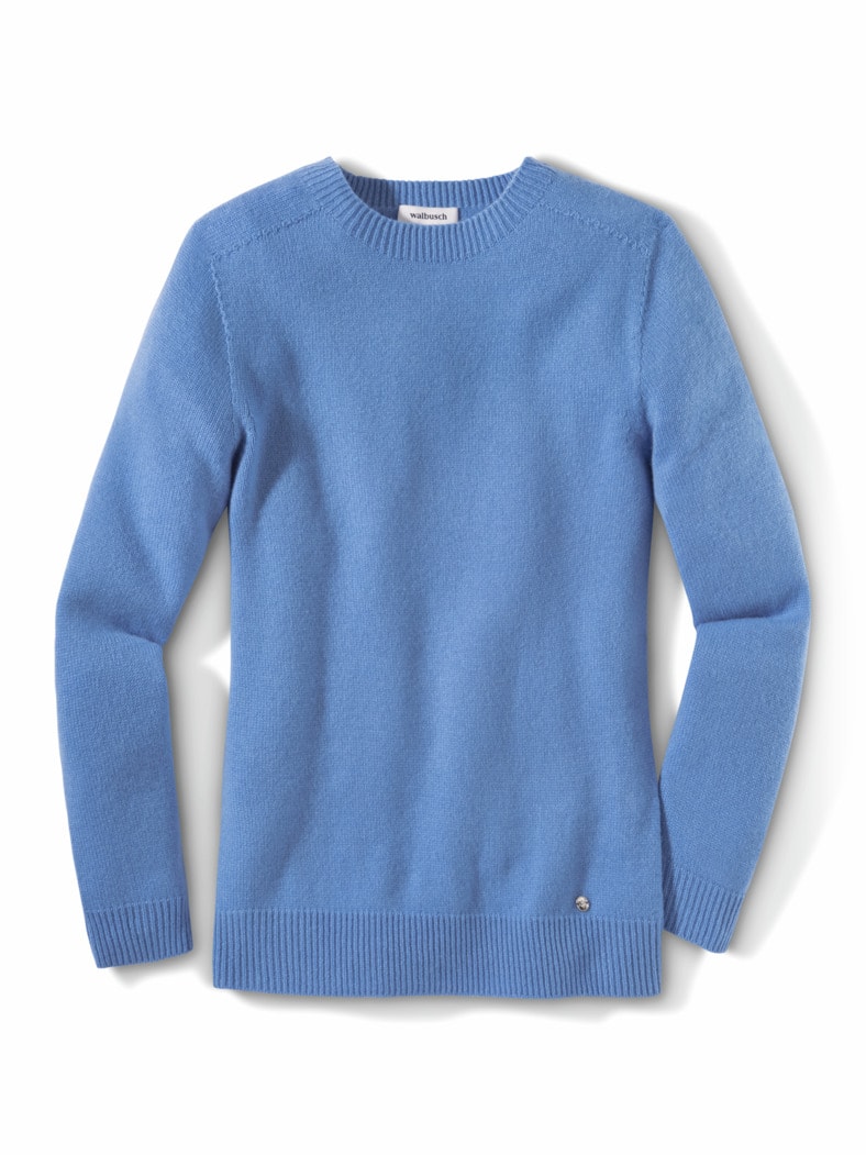 Cashmere-Pullover Nahtlos Blau