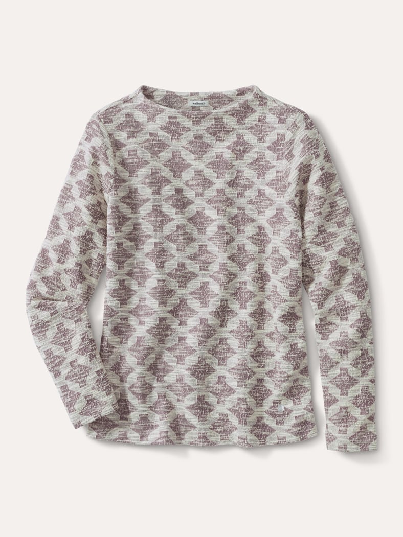 Boucle Sweatshirt Kaminkragen Mauve