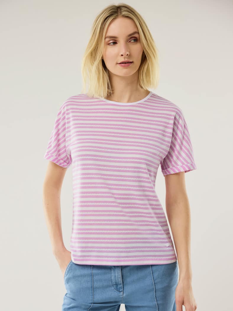 Kimonoshirt Ringelstruktur Hortensie