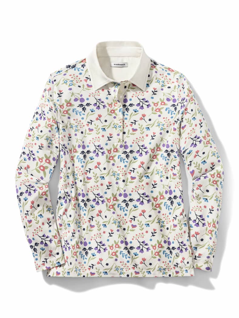 Thermo-Polo Blumendruck Offwhite