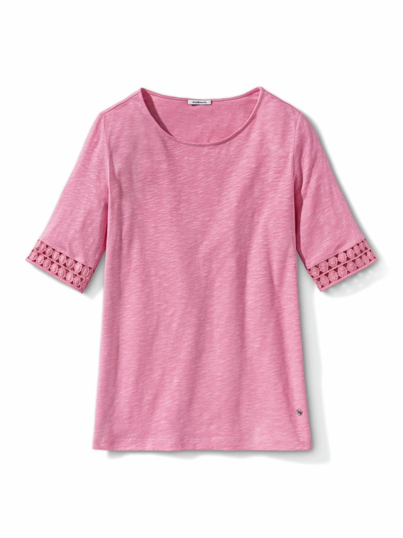 Baumwollshirt Dekospitze Nelke