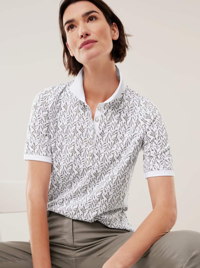 Jersey Polo Blätter Khaki