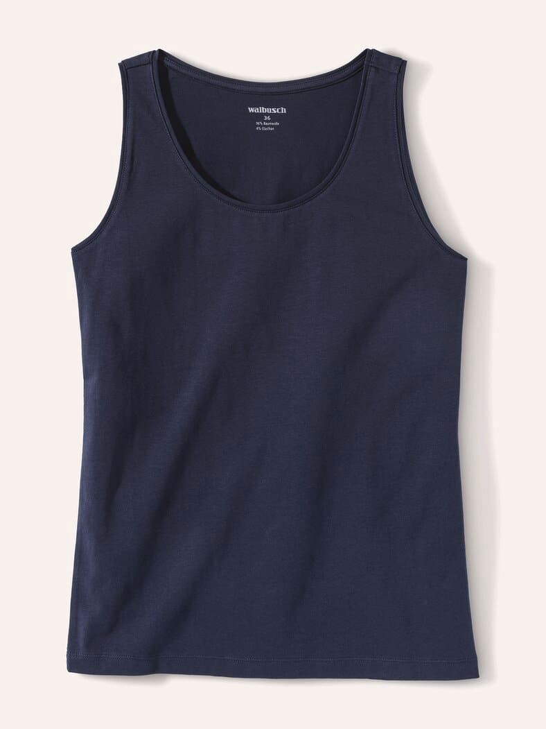 Baumwoll-Basic -Top Marine