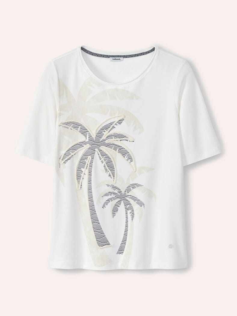 Baumwollshirt Tropical Weiß