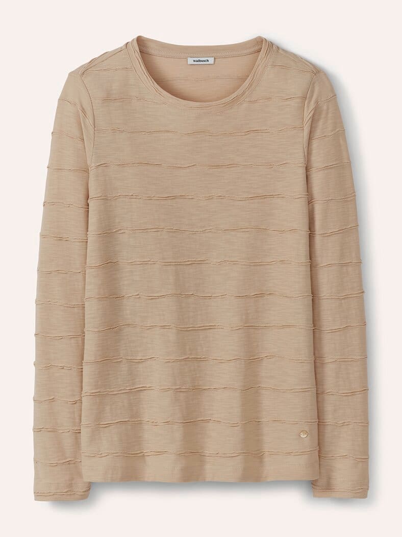 Baumwollshirt Streifenstruktur LA Sand