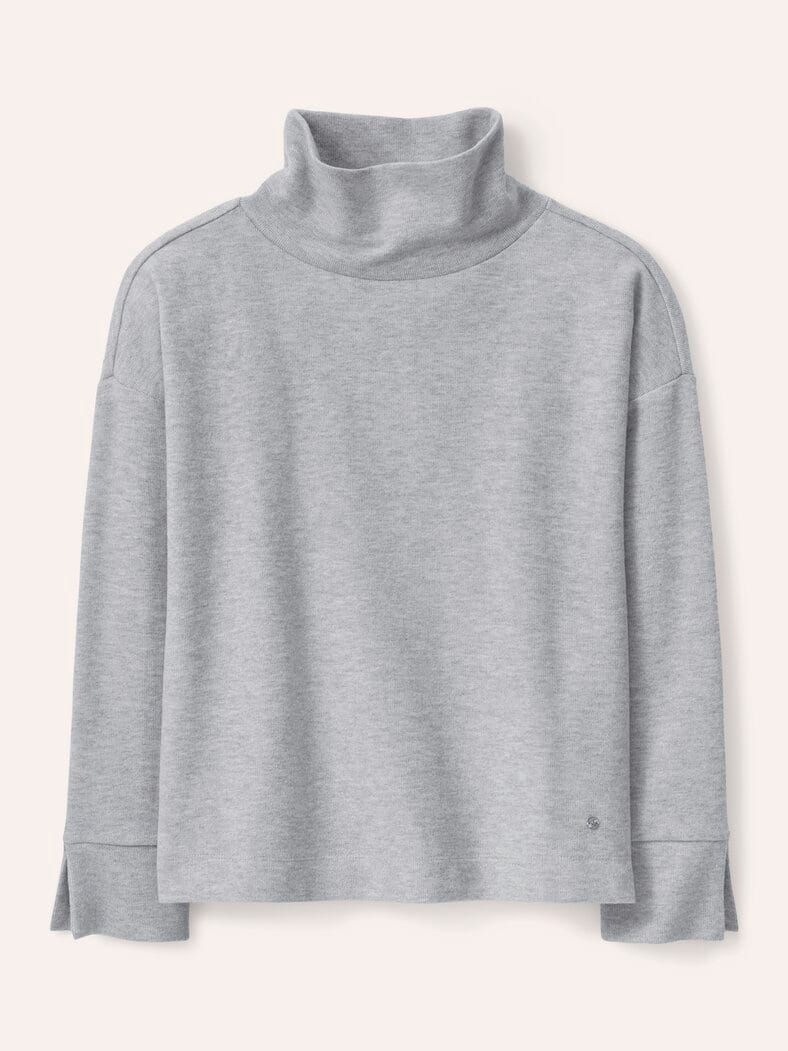 Wärmendes Sweatshirt mit Schalkragen Silber Melange