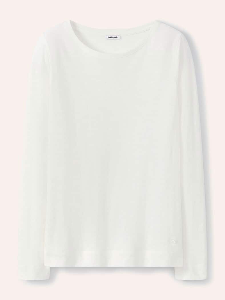 Baumwollshirt aus Flammengarn Offwhite