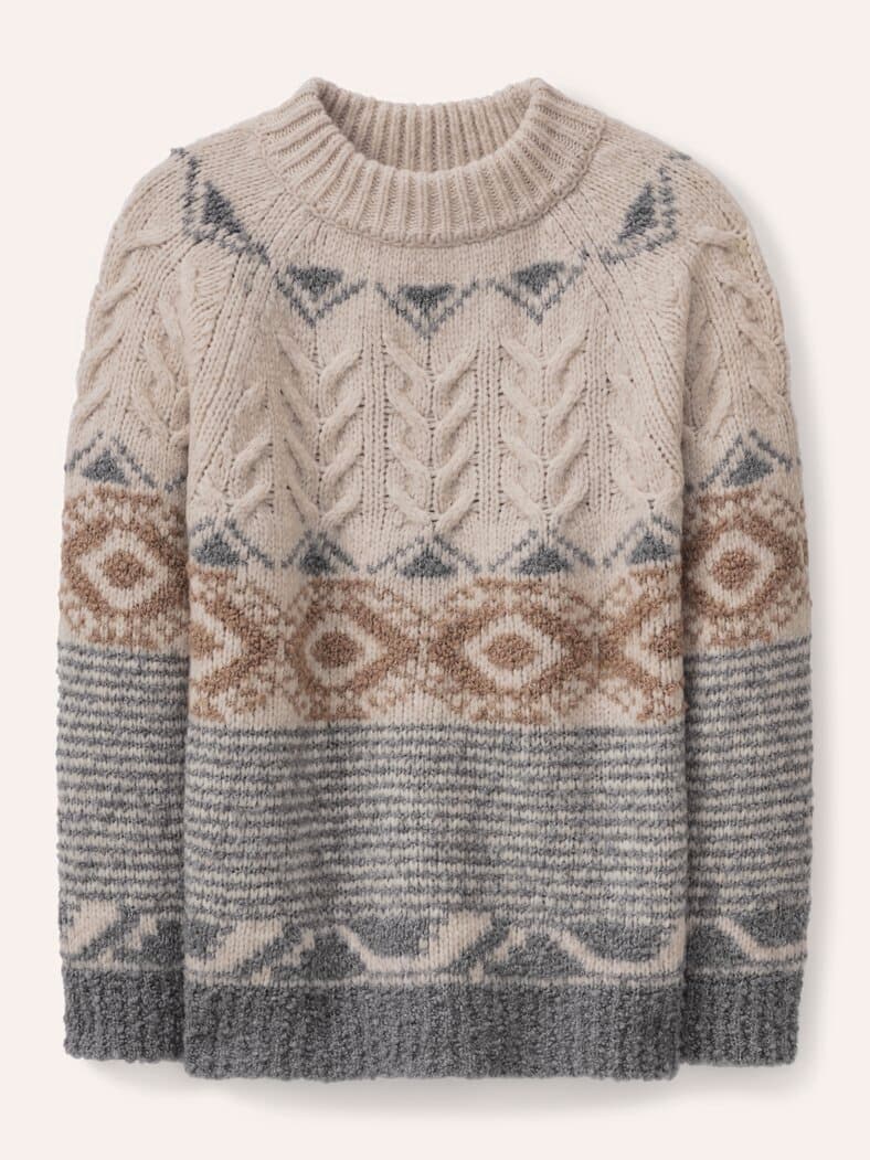 Norweger Pullover in softem Garn Multicolor Creme