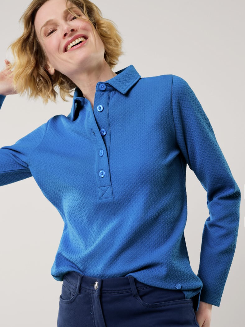 3D Struktur Polo Königsblau