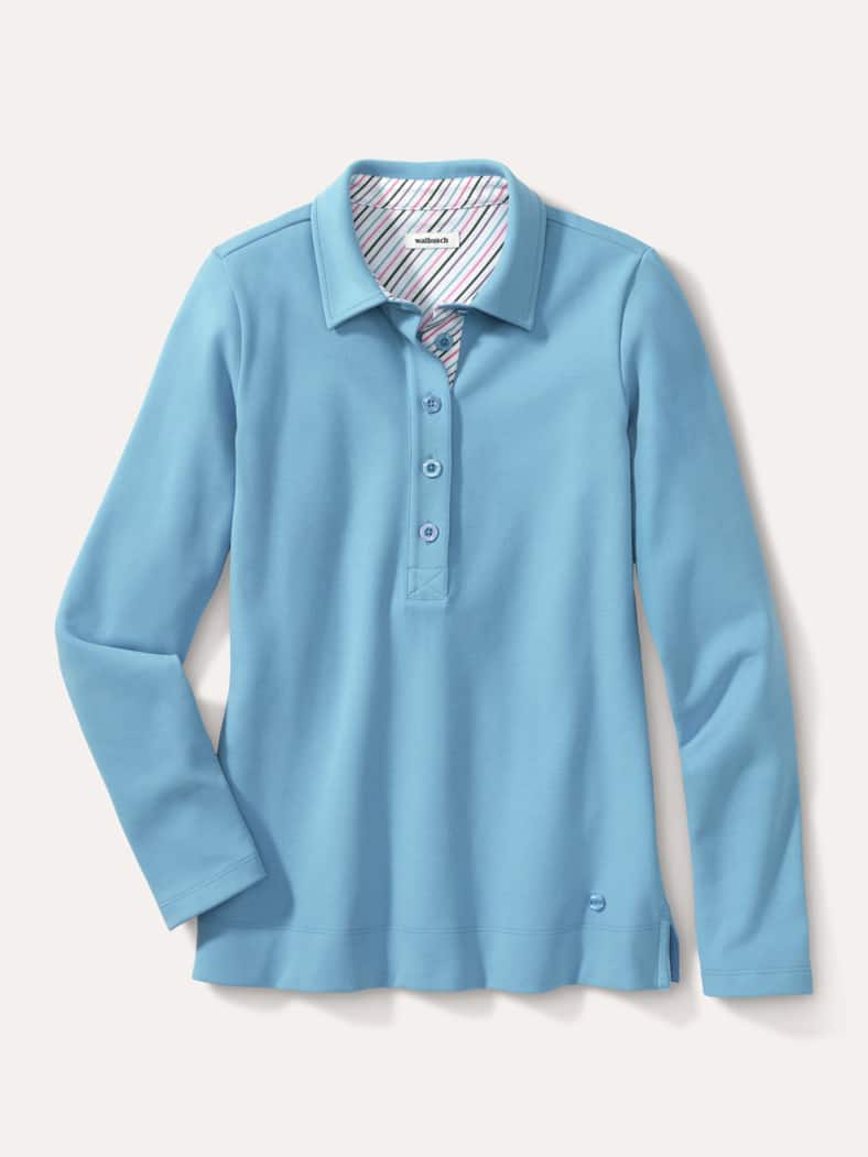 Edeljersey Polo Ozeanblau