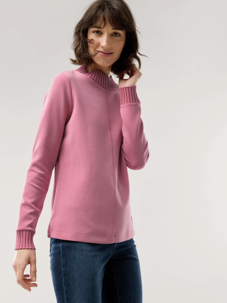 Sweatshirt mit Strick Rosenholz
