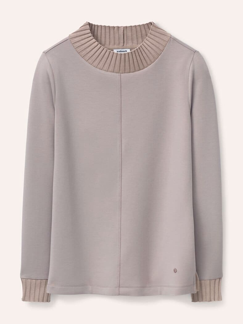 Sweatshirt mit Strick Kiesel
