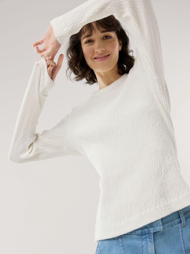 Baumwollshirt Easycare Offwhite