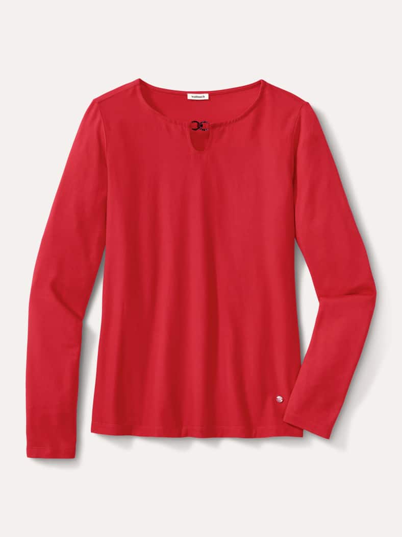 Viskoseshirt Materialmix Kirschrot