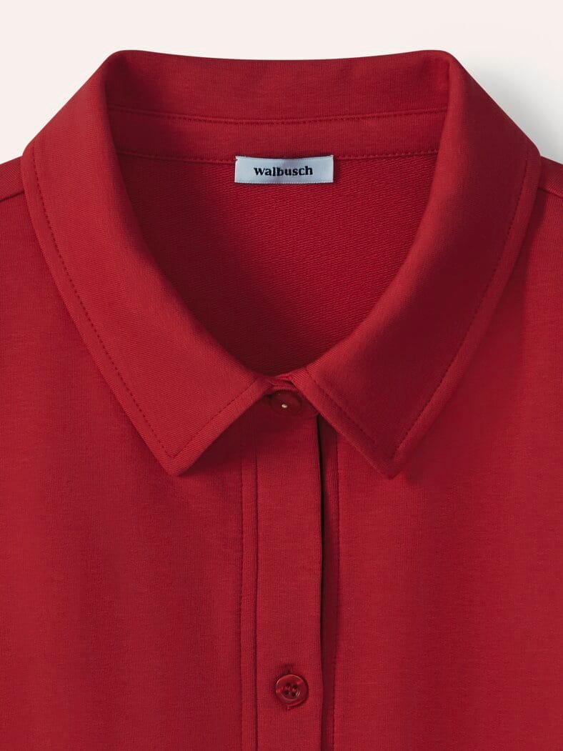Poloshirt Kontrastdetail Signalrot