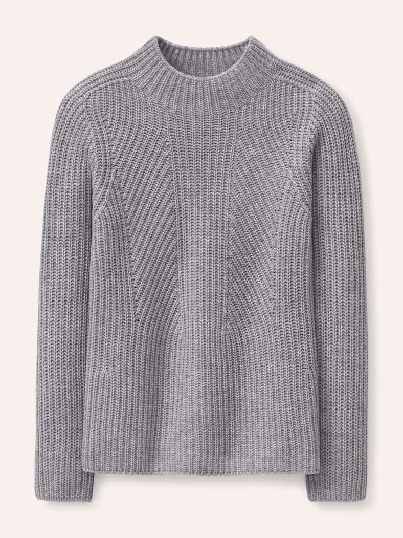 Cashmino Pullover Nahtlos Silbergrau Melange