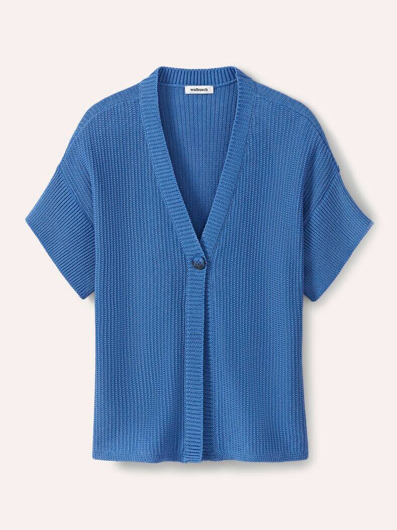 Strickweste Strukturmuster Jeansblau