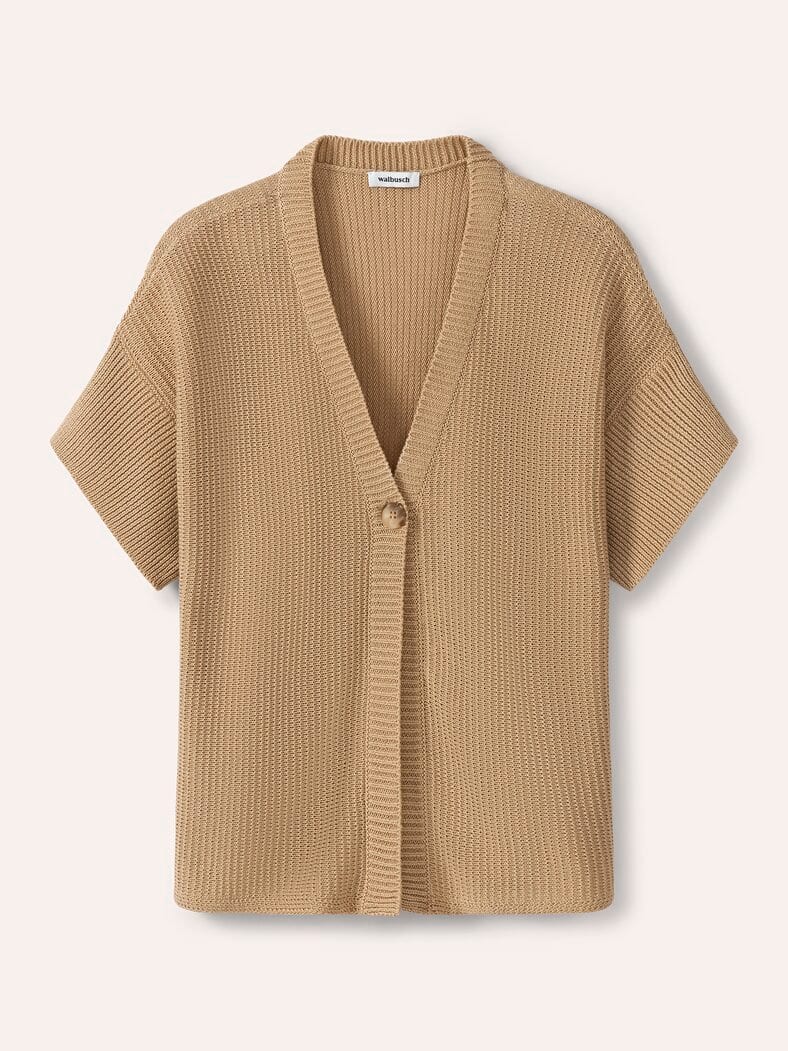 Strickweste Strukturmuster Sand