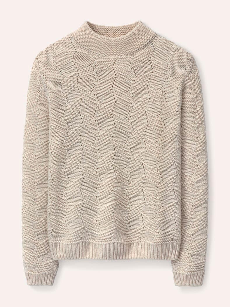 Weicher Strukturpullover Creme