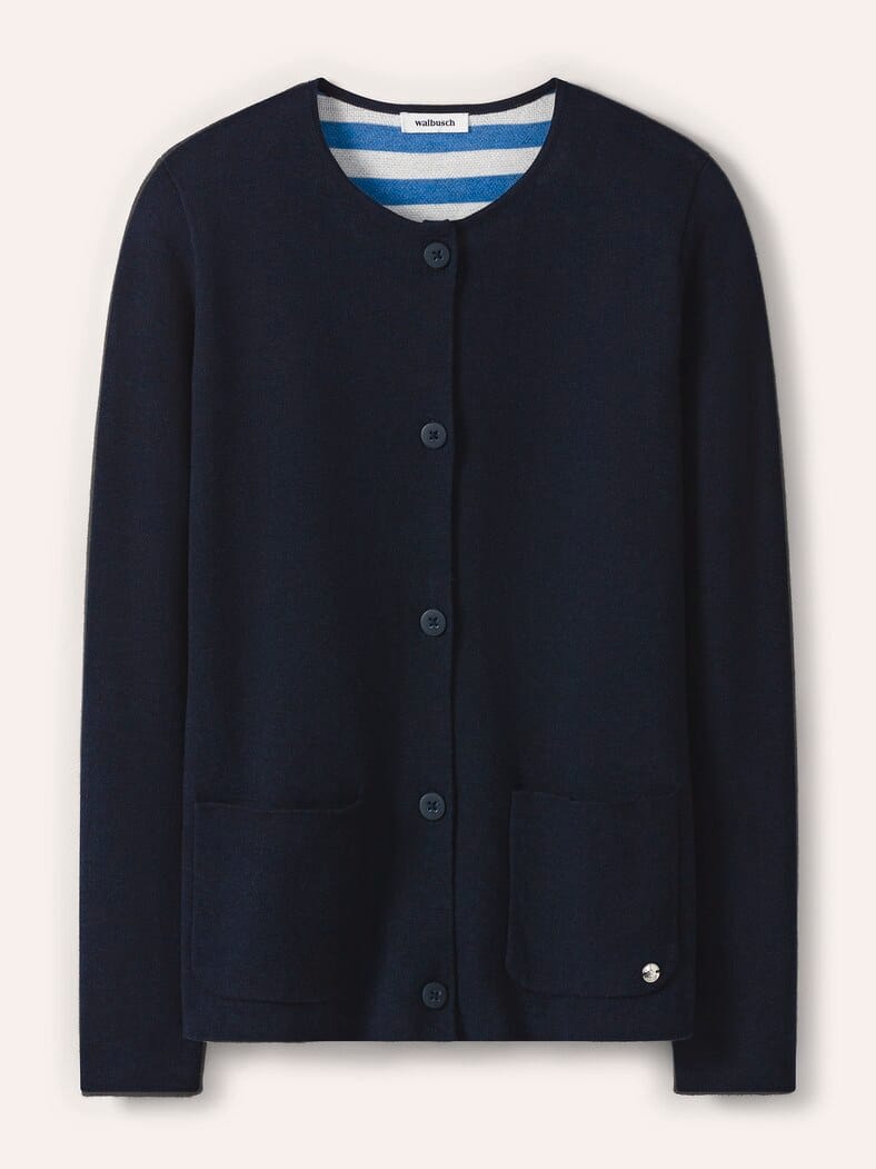 Doubleface Strickjacke Marine