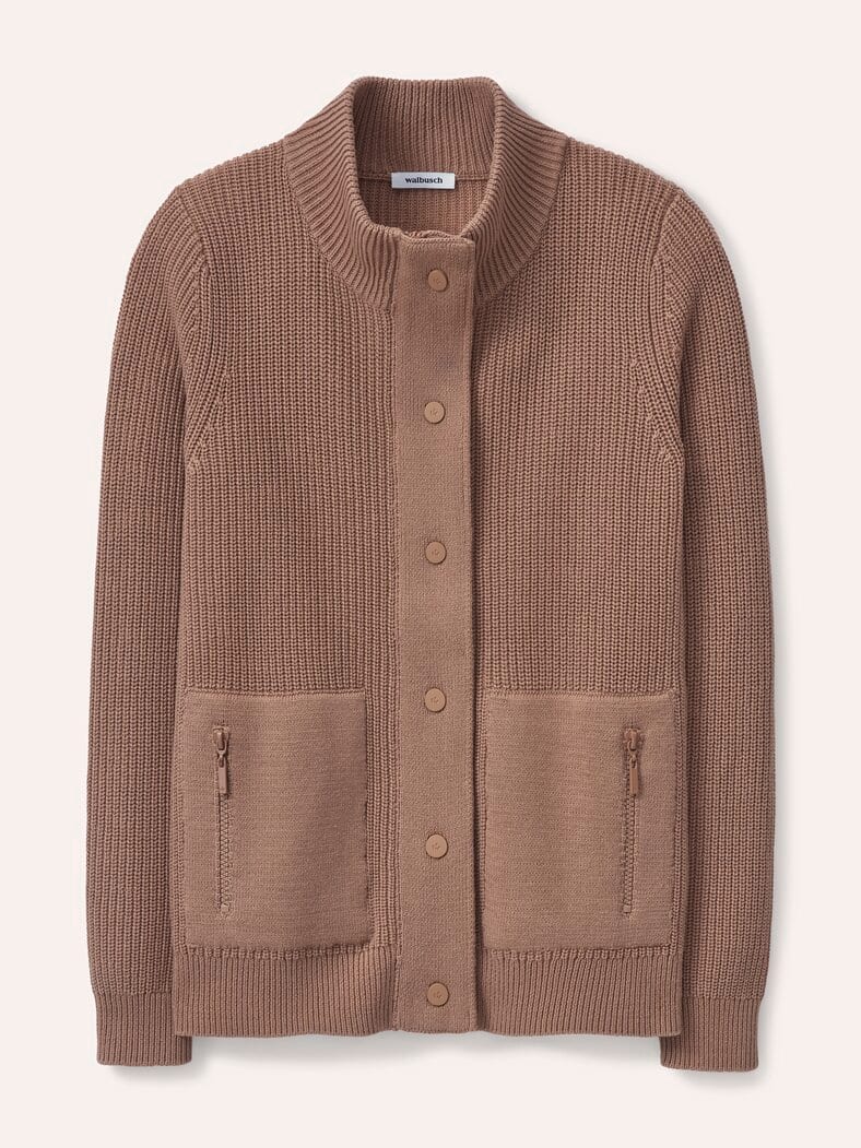 Baumwoll Patentstrickjacke Praline