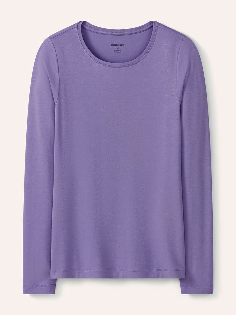 Viskose-Shirt Langarm Flieder