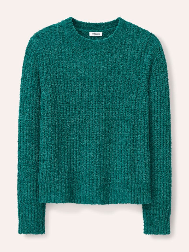 Baumwollmix Pullover in Plüschgarn Esmerald