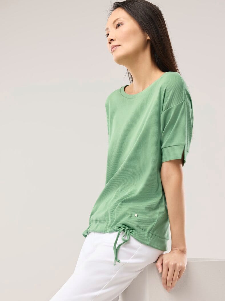 Blousonshirt in Rippenstruktur Basilikum