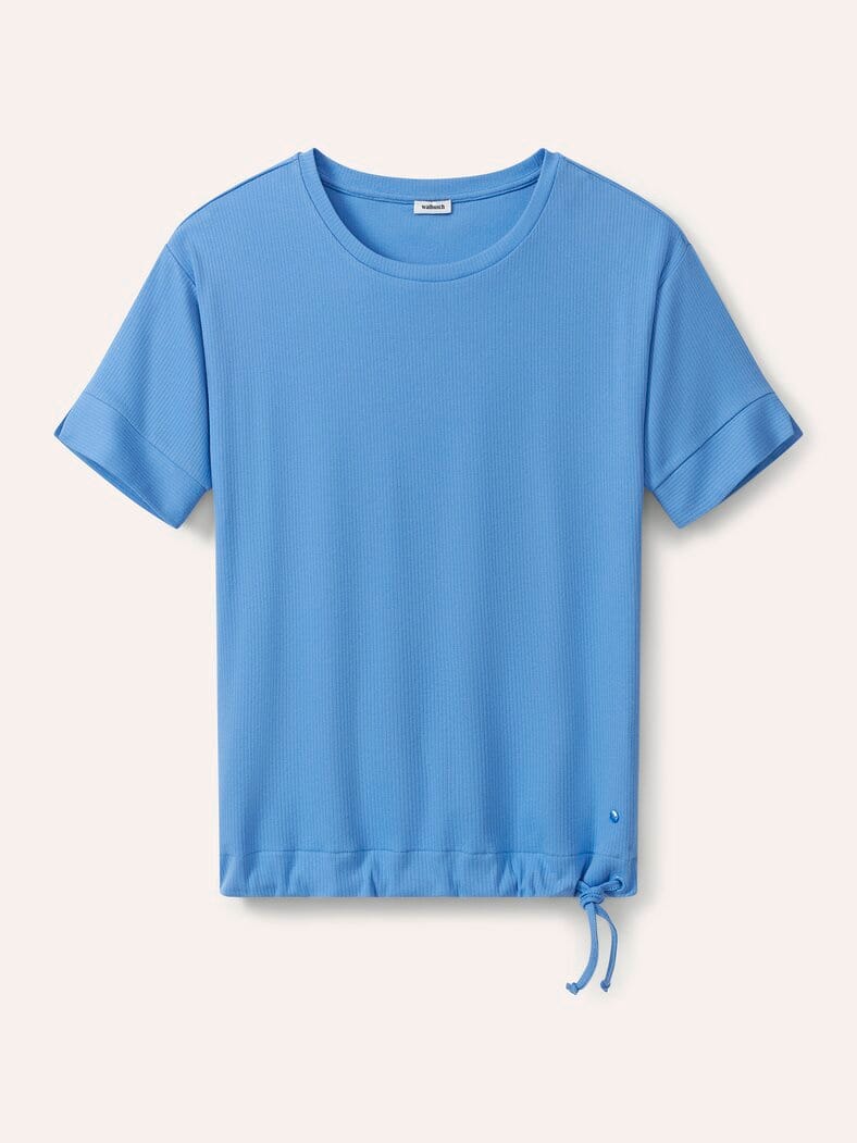 Blousonshirt in Rippenstruktur Jeansblau