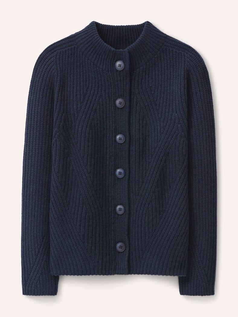 Cashmino Strickjacke Nahtlos Nachtblau