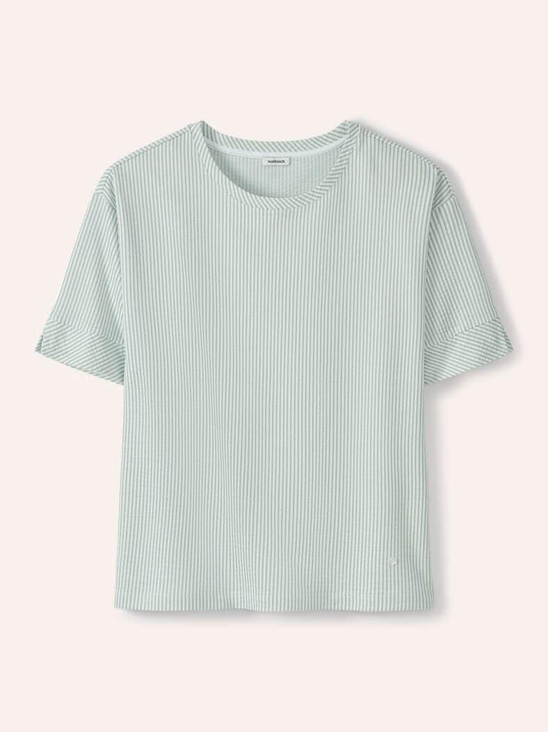 Streifenshirt Seersucker Salbei