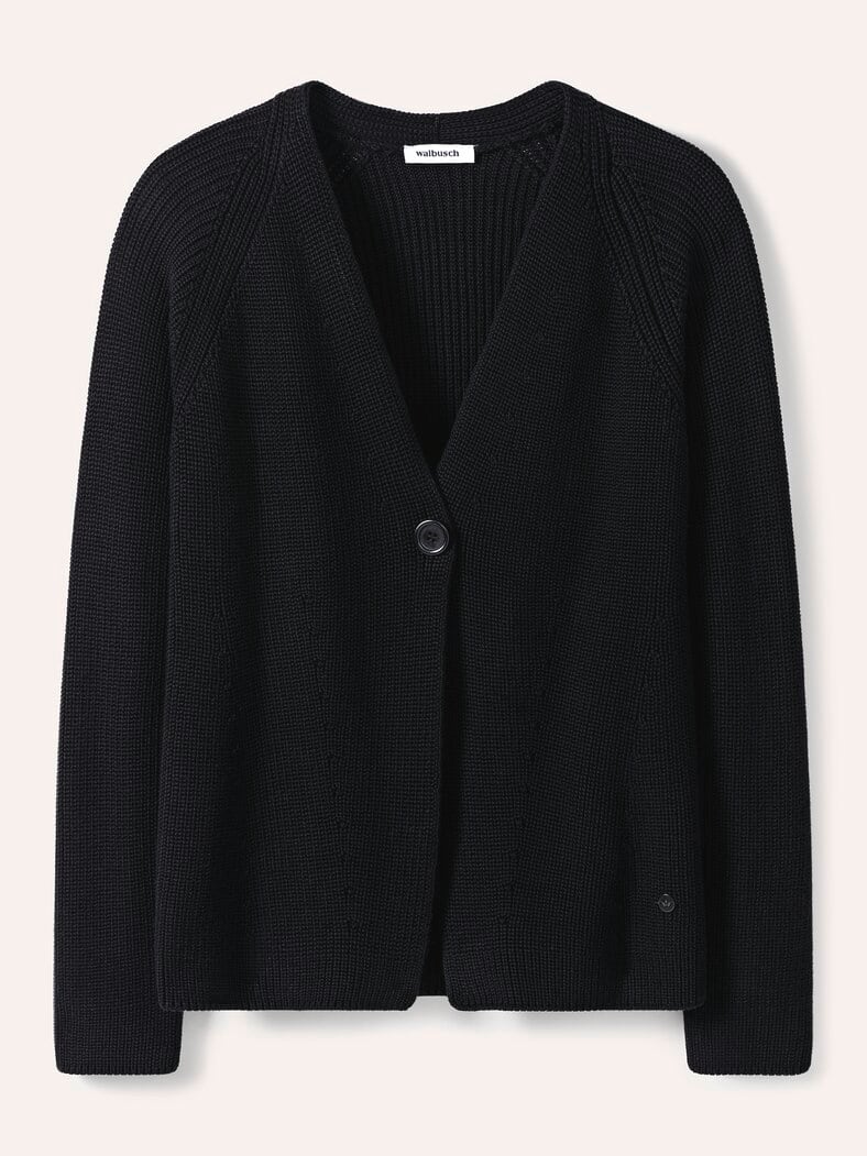 Strickjacke in Patentstrick Schwarz