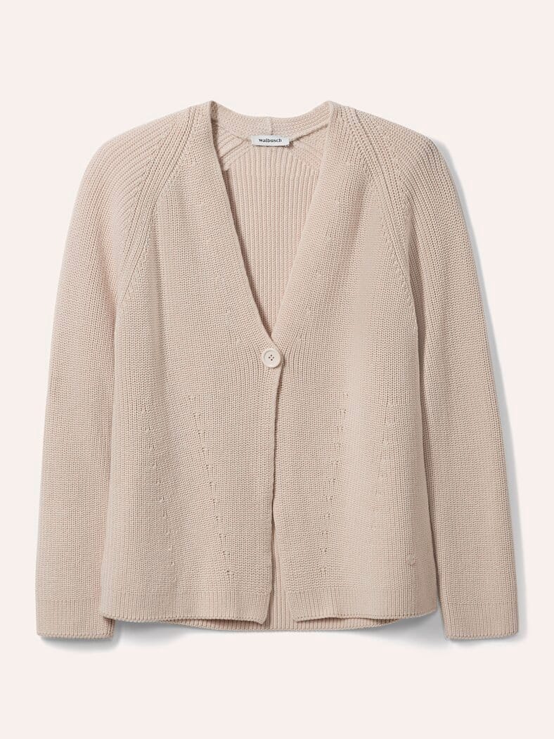 Strickjacke in Patentstrick Creme