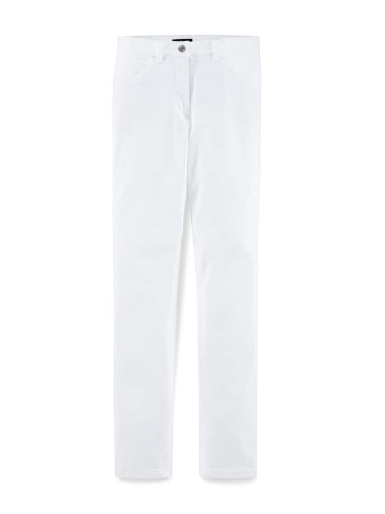Extraglatt Baumwollhose Weiß