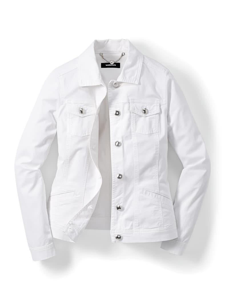 Powerstretch-Jeansjacke Weiß