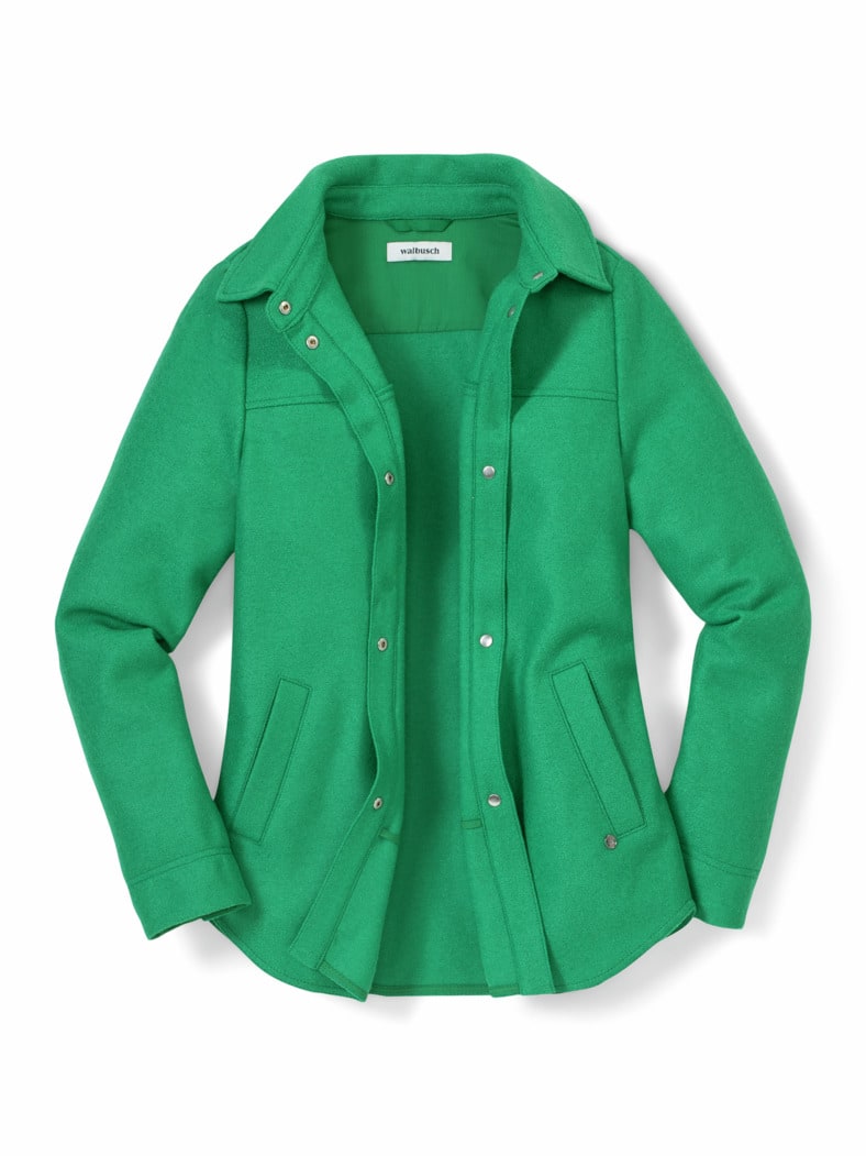 Kochwoll-Hemdjacke Sportgrün