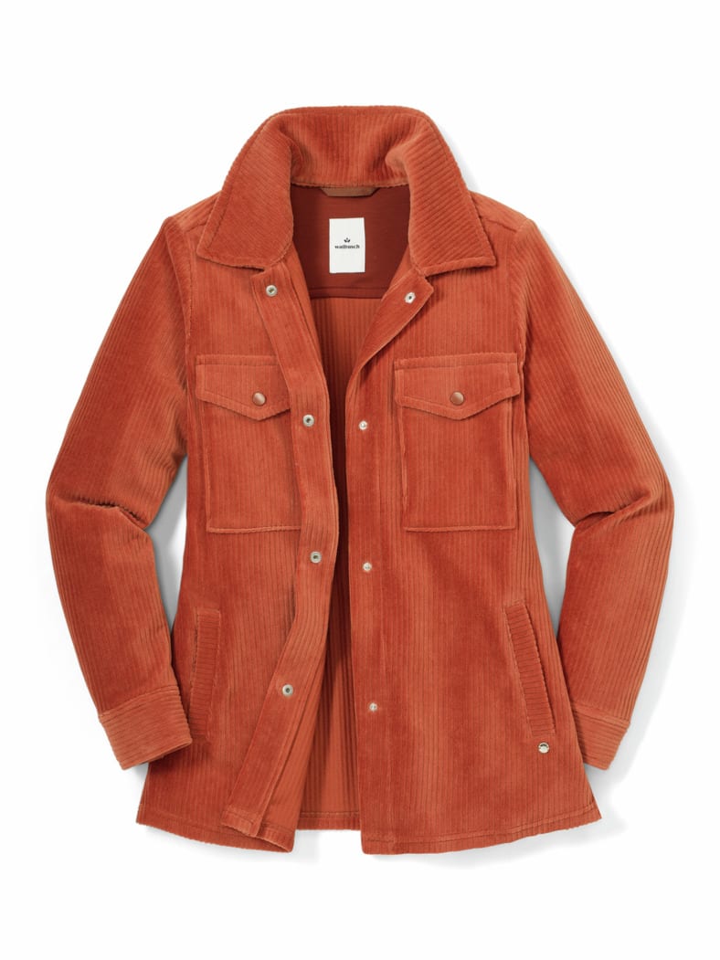 Cordjersey-Hemdjacke Terracotta
