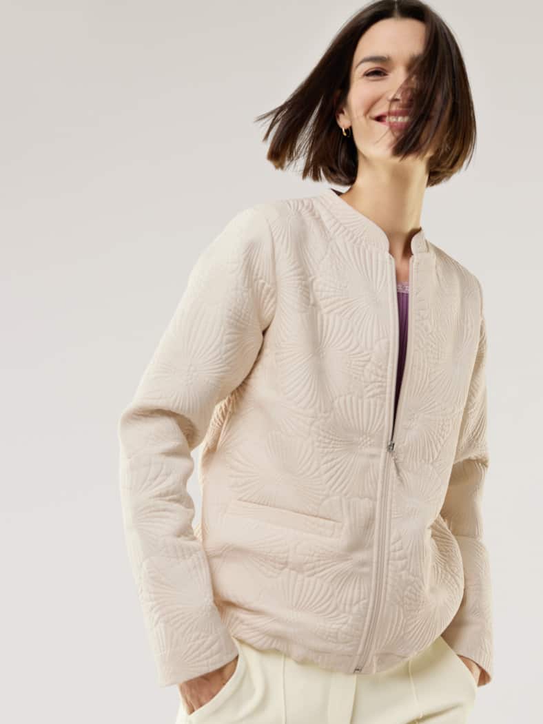 Strukturblouson Creme