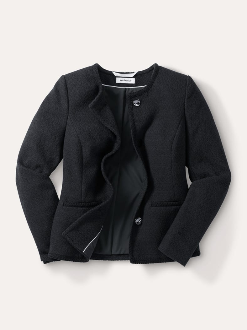 Baumwoll Boucleblazer Schwarz