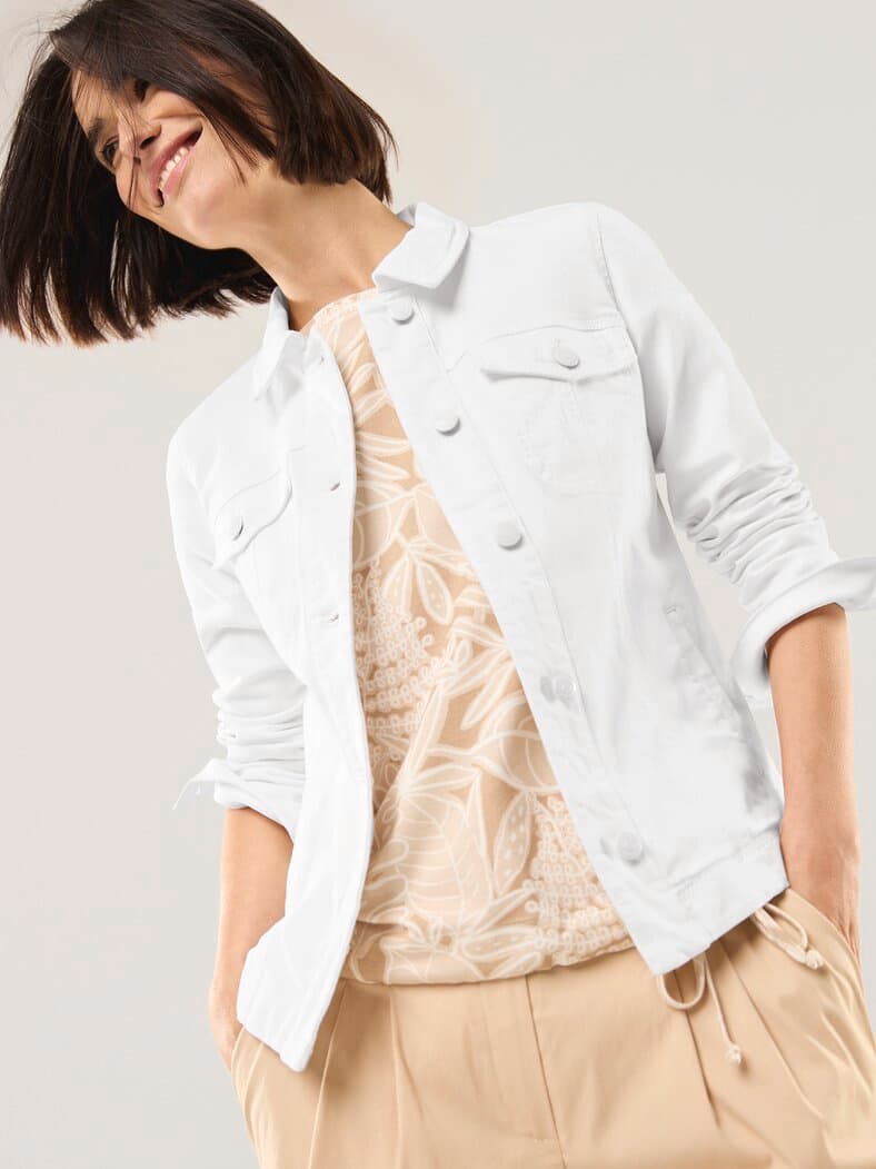 Jeansjacke Weiß