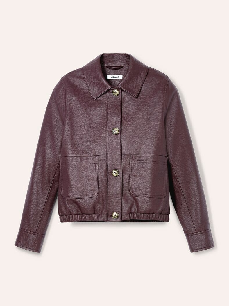 Blouson aus veganem Leder Merlot