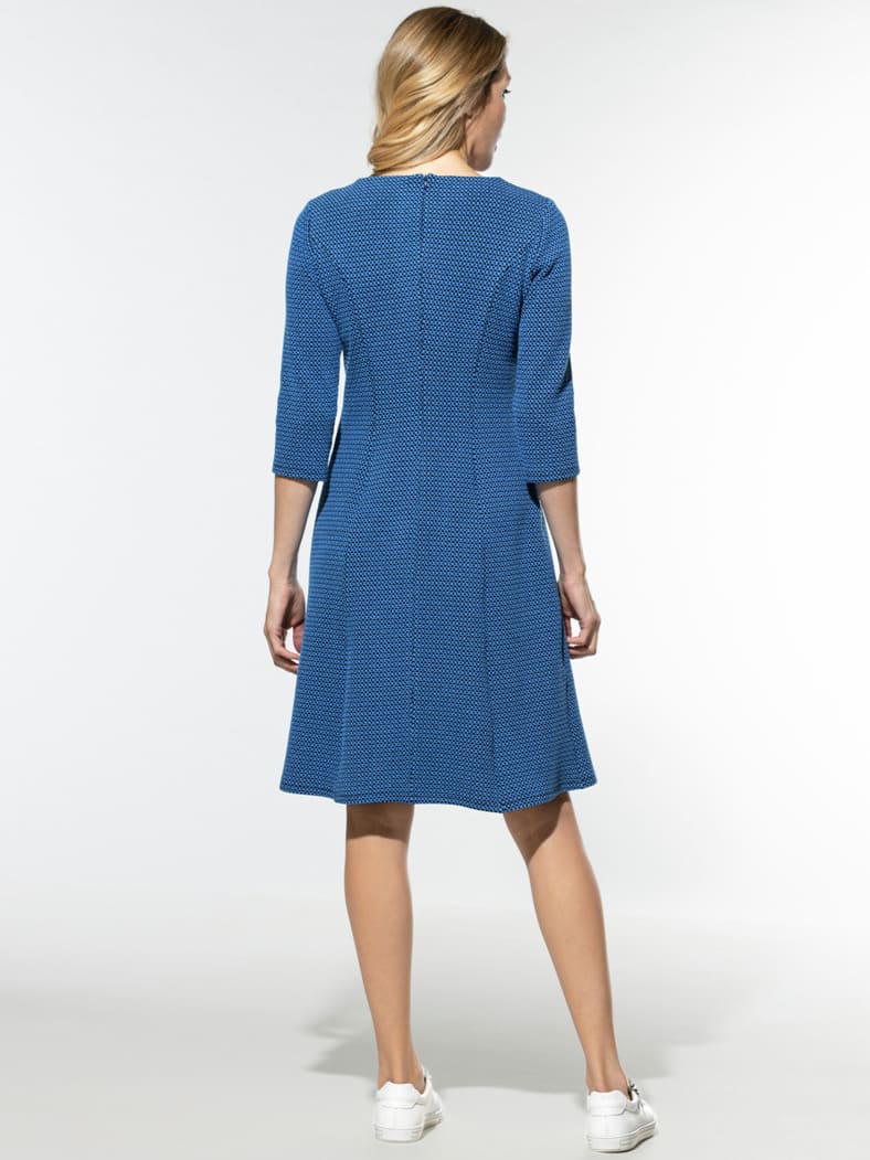 Jacquardkleid Geometrie Blau