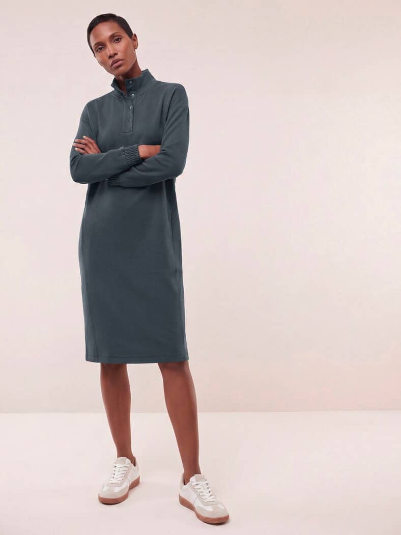 Jerseykleid mit Druckknöpfen Nachtblau