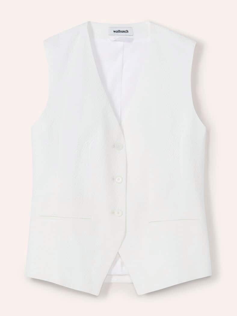 Seersucker Weste Weiß
