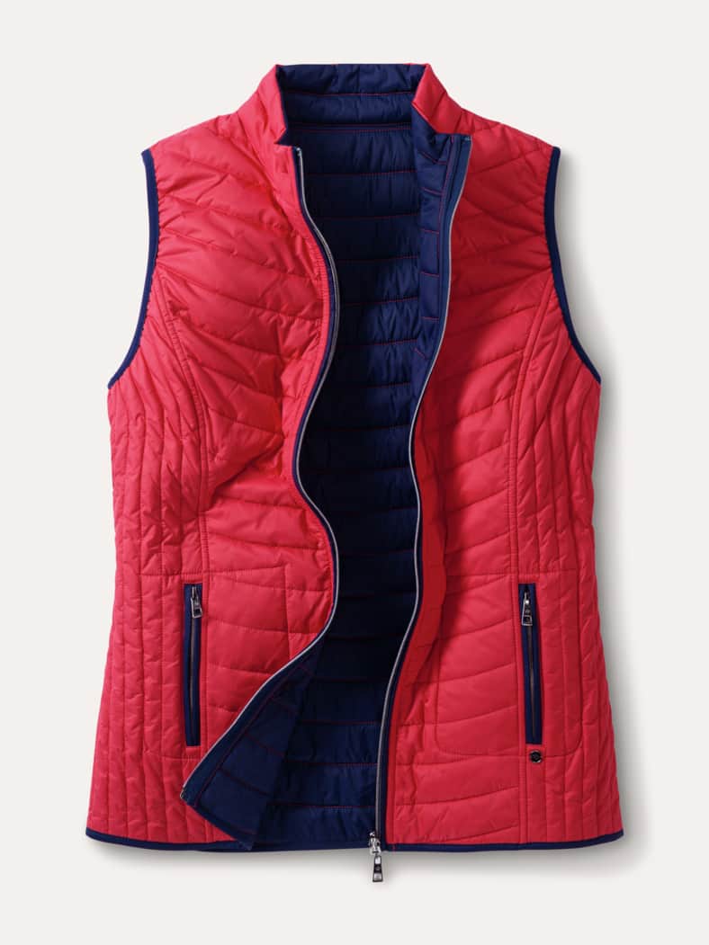 Wende-Steppweste Rot/Marine