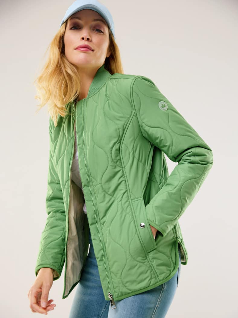 Ultraleicht Wendejacke Piniengrün/Creme