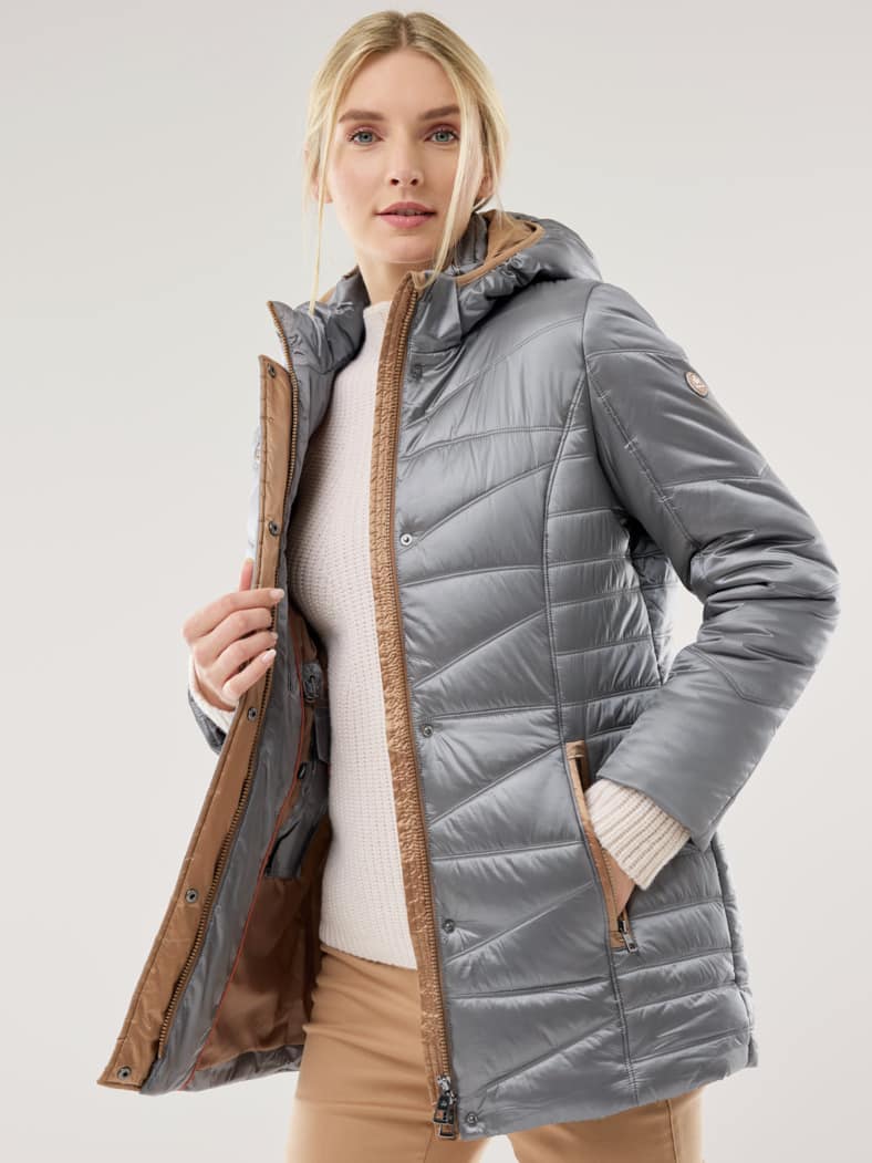 Aquastop Steppjacke Auszeit Mittelgrau